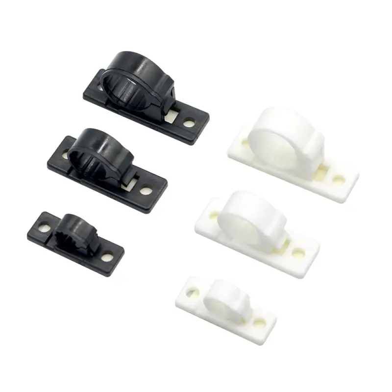 20* Wall Snap Type Fixed Cable Line Clip Clamp Sticky Wiring Fixing S Base Hook Retaining Clip Plastic