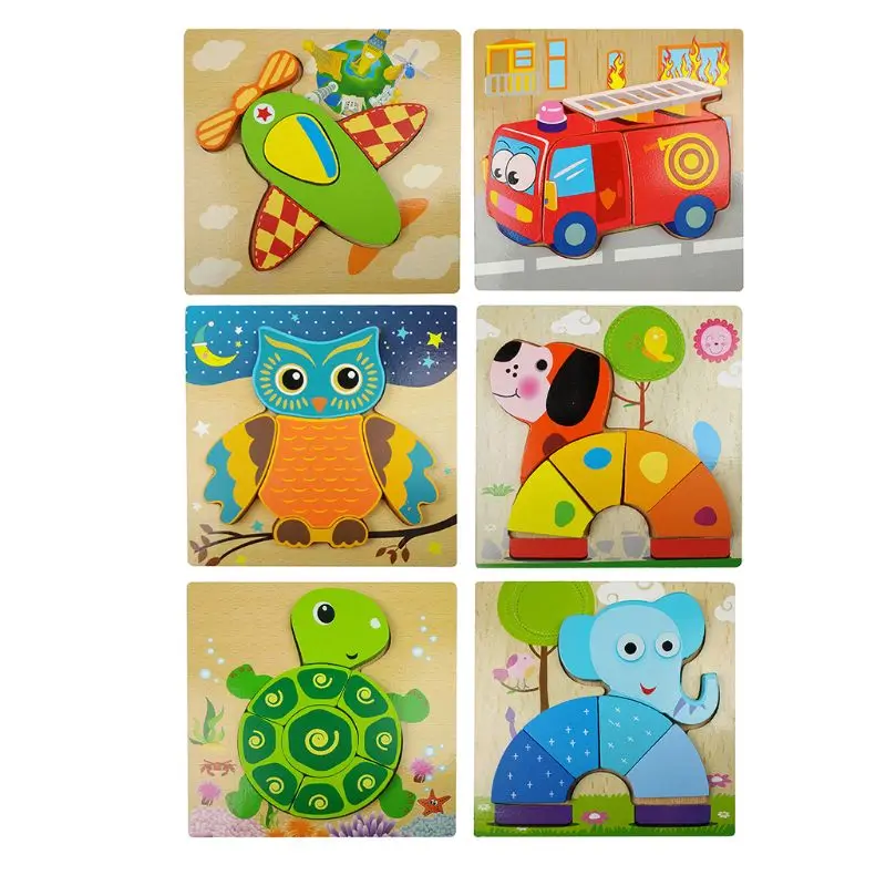 

Wooden Toddler Puzzles Gifts Toys for 1 2 3 Year Old Boys Girls Baby Infant Kid Learning Educational 6 Animal Shape Jig