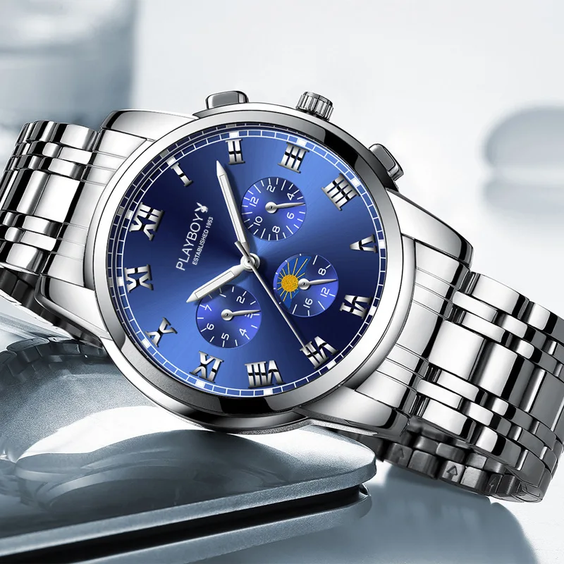 

MEN'S Watch New Style Steel Belt Business Waterproof Watch Men Fashion Night Light Watch Quartz Watch Men's