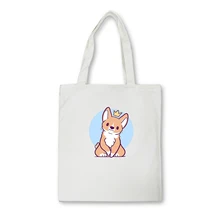 Милые животные, женские холщовые сумки, женская эко мультяшная тканевая сумка, сумка для покупок, многоразовая складная сумка для покупок, сумка с хлопковой подкладкой