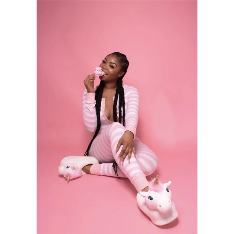 

Пикантная Женская Осенняя Пижама с V-образным вырезом в полоску