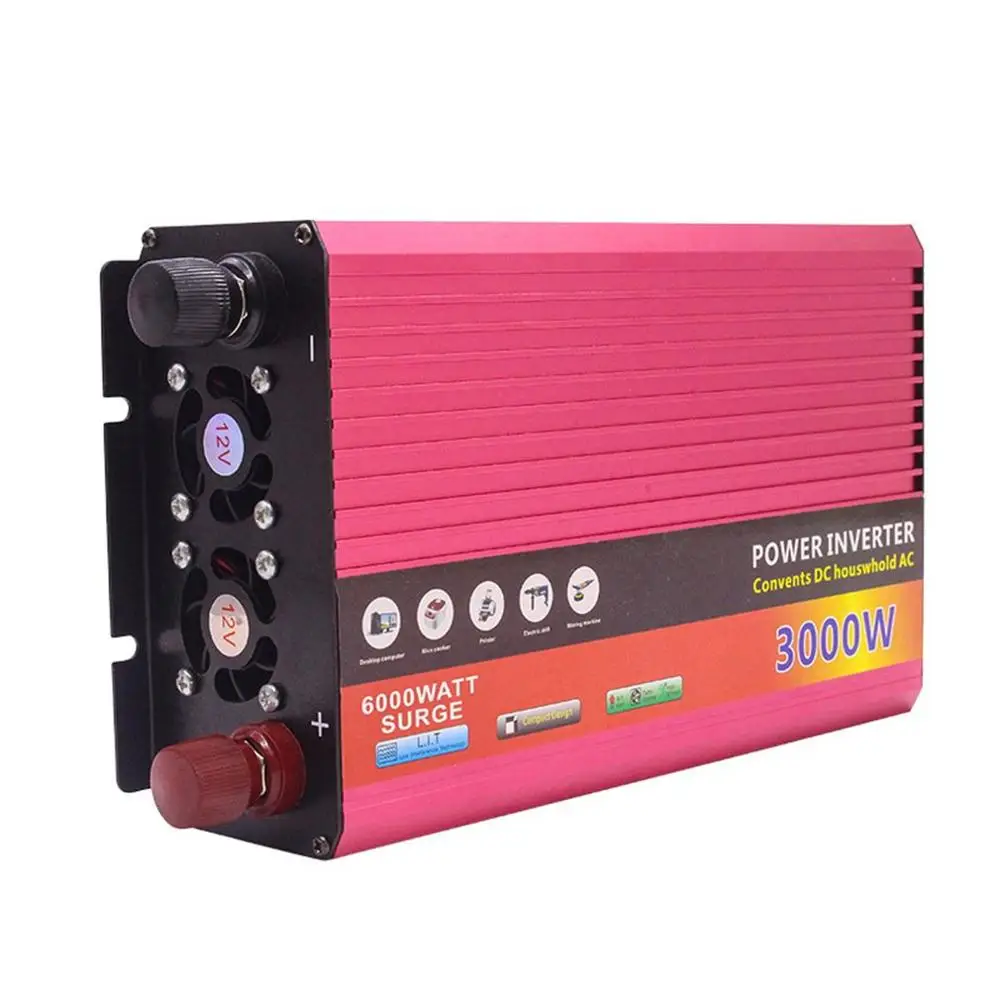 Модифицированный синусоидный инвертор DC 12 V/24 V к переменному току 220V 3000W с универсальным гнездом USB Порты и разъёмы для автомобиля на солнечной батарее Мощность инвертор
