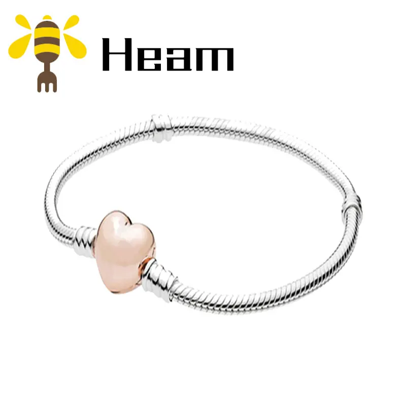 Heam, высокое качество,, Стерлинговое Серебро, 925 пробы, pan, очаровательный браслет для женщин, модный, элегантный, роскошный, сделай сам, аутентичное ювелирное изделие