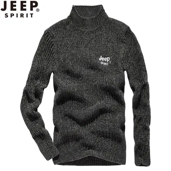

JEEP SPIRIT Turtleneck Men Autumn Winter Sweater Men's Knitwear Smart Casual Fashion Pullover Men Jumper Sueter Hombre L-XXXL