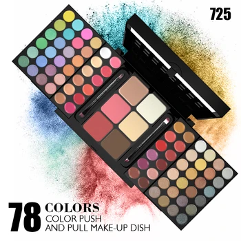 

MYG Eyes Makeup Professional Cosmetics Makeup Set Glitter Eyeshow Lipstick Concealer Blush Combination Kit 78colors Makeup Kit