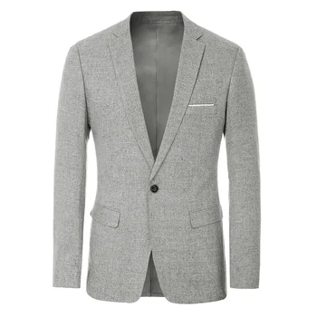 

Men's One-Button Blazer Coat Spring Fall Clothes Formal Casual Classic Solid Long Sleeve Notch Lapel Back Split Office Coat Tops