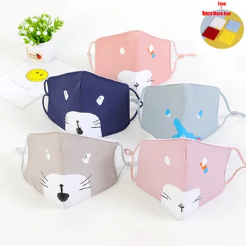 

5pcs Children Mask Face Outdoor Mouth Masks Protection Dustproof Windproof Face Cover Reusable Washable Ear Loops Cotton Masks