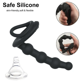 Double Penetration Strap on Anal Vibrator For Couples Dildo Vibrator Anus Plug G Spot Vibrator Intimate Adult Sex Toys for Woman 5