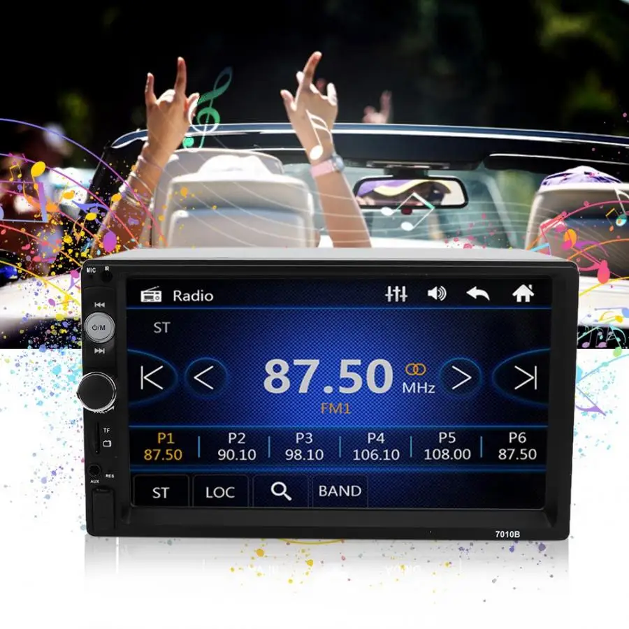 Автомобильный стерео 7 дюймов экран с высоким разрешением FM Bluetooth радио аудио стерео Авто MP5 длинный корпус плеер oto aksesuar