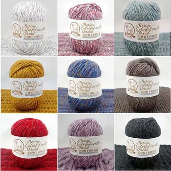 

500g Mix color yarn Thick wool yarn Hand-knitted coarse merino wool line for DIY knitting wholesale