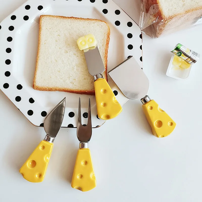

4 PCS / Set Bread Cheese Fruit Knife Fork Set Tableware Dinner Set Knife Fork Cookware Cubiertos Set Talheres For Kitchen