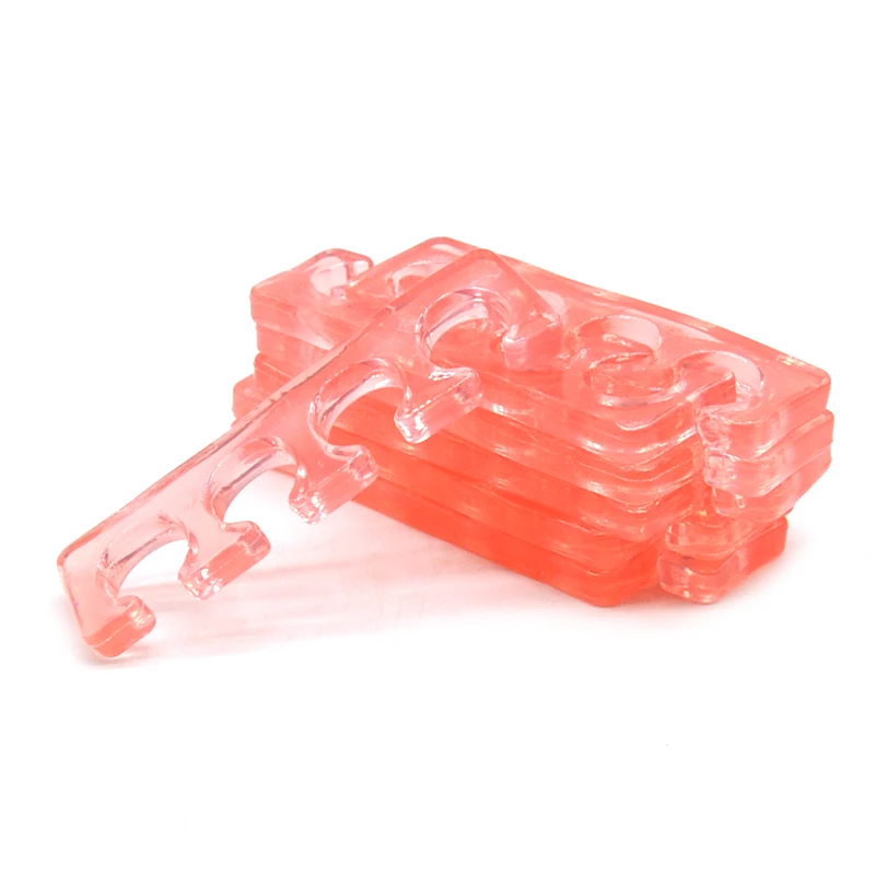 1 Pair(2 Pcs) Pink Silicone Nails Finger Separator Flexible Finger Toe Spacer Separation Soft Silica Straighteners Beauty Tools