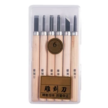 6 шт./кор. Dia 1,2 см различных деревянной ручкой инструменты для резьбы по дереву набор «сделай сам» для плотника резчиков Рабочая ложка долото инструмент для ручной резьбы Набор