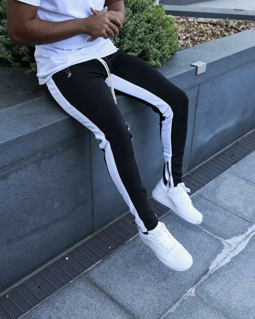 Muscle Brother High Street популярный бренд,, стиль, гимнастические штаны, штаны на молнии, мужские брюки