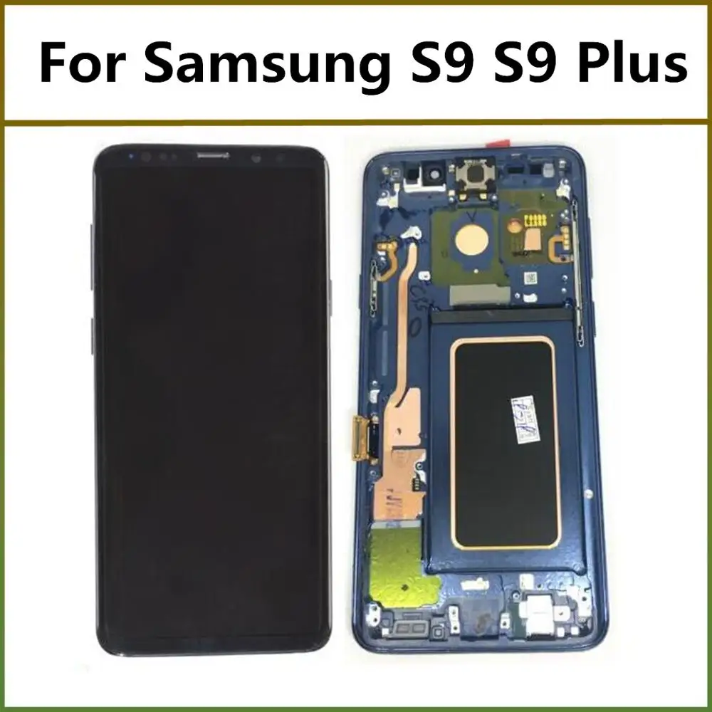 Супер AMOLED ЖК-дисплей для samsung Galaxy S9 S9 Plus S9+ lcd кодирующий преобразователь сенсорного экрана в сборе с рамкой для S9 S9+ lcd s