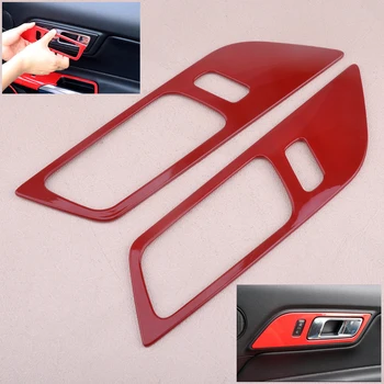 

CITALL 2pcs Car Interior Door Handle Bowl Frame Decor Cover Trim fit for Ford Mustang 2015 2016 2017 2018 2019