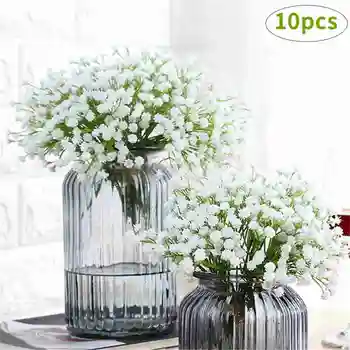 

Artificial Flowers False Baby's Breath Simulation Flower Gypsophila Wedding Decor Birthday DIY Photo Floral Decor 10Pcs