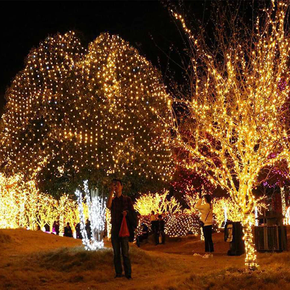 Сетчатые мигающие гирлянды ярд Водонепроницаемый Открытый Романтический Рождественский Декор Пейзаж лампа сад Сказочный свет супер яркий