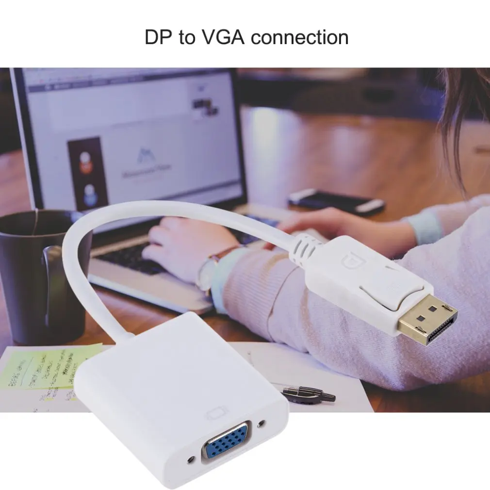 DisplayPort Display Port DP to VGA Adapter Cable Male to Female Converter for PC Computer Laptop HDTV Monitor Projector