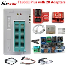 Sinstar mais novo v10.41 minipro tl866ii plus suporte programador usb 16000 + ic spi flash nand eeprom mcu pic avr alta qualidade