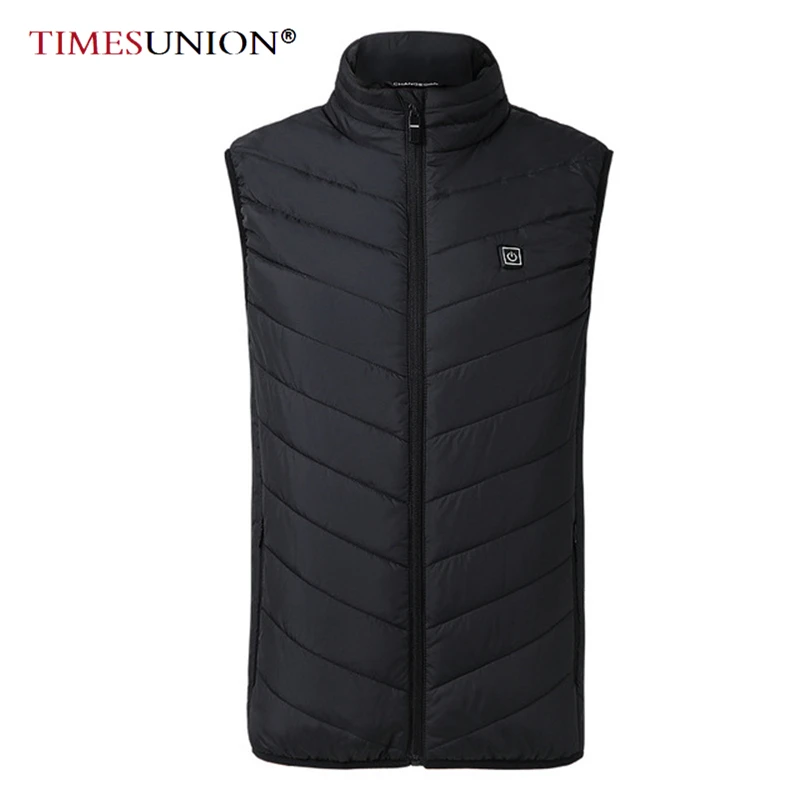 

Brand Men Heating Vest Coats Winter New Men Casual Cotton Vest Jacket Tops Smart USB Charging Vest Coat Male