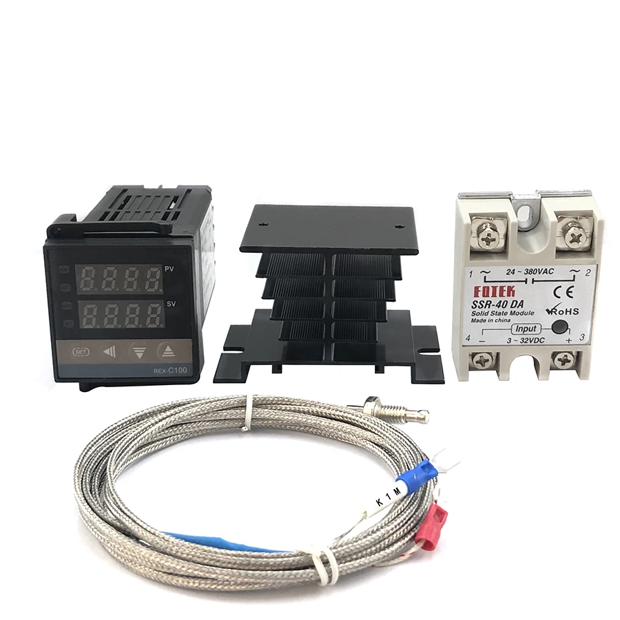Digital PID Temperature Controller Thermostat REX-C100 Max.40A SSR Relay ca