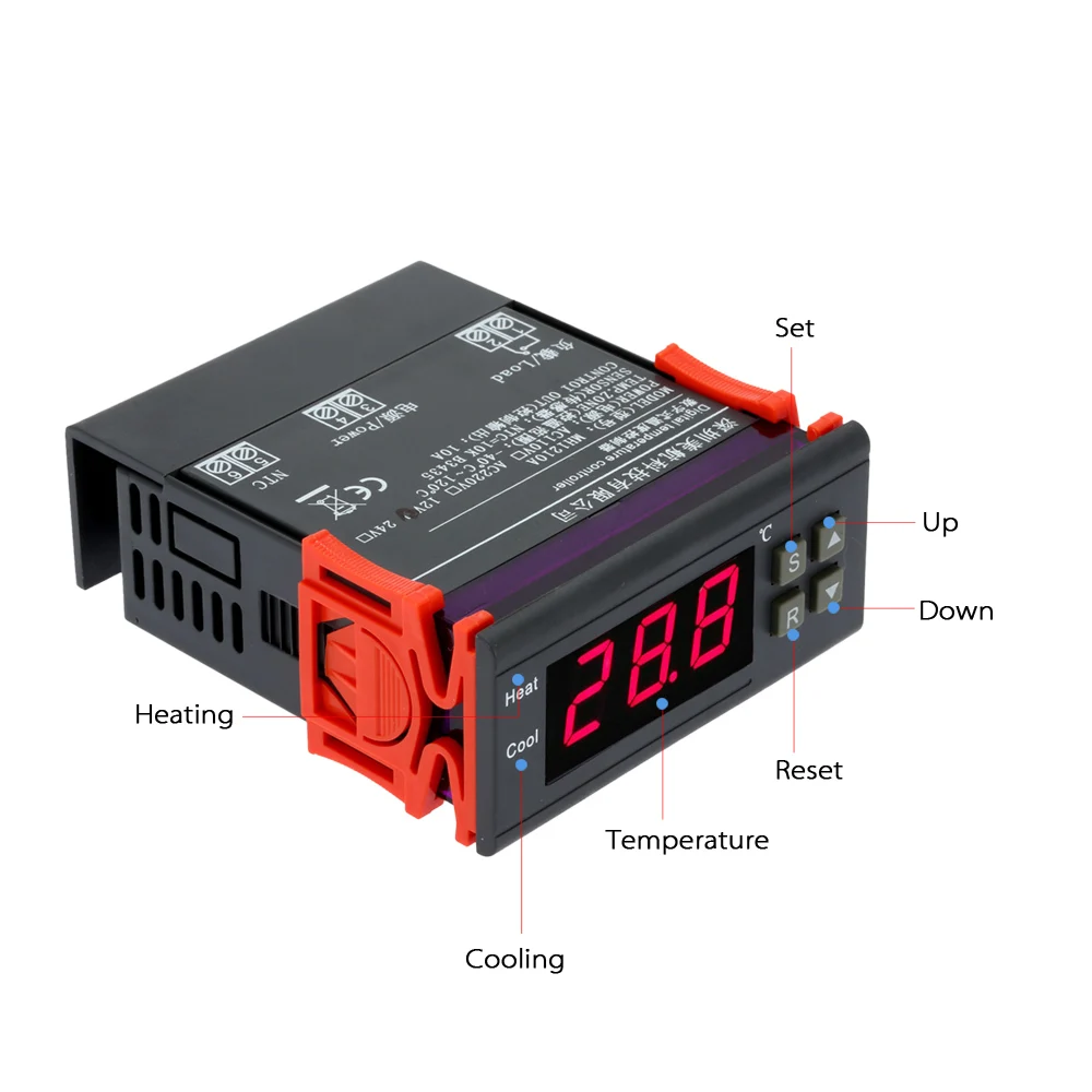 10A 12V Цифровой Температура регулятор температуры с термопарным с Сенсор