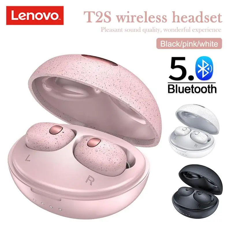 Fone de Ouvido com Microfone Fones com Carregador T2s sem Fio Tws à Prova Original Lenovo Bluetooth Dhifi Água Alta Fidelidade Estéreo Som Case 2021 4 Eletrônicos