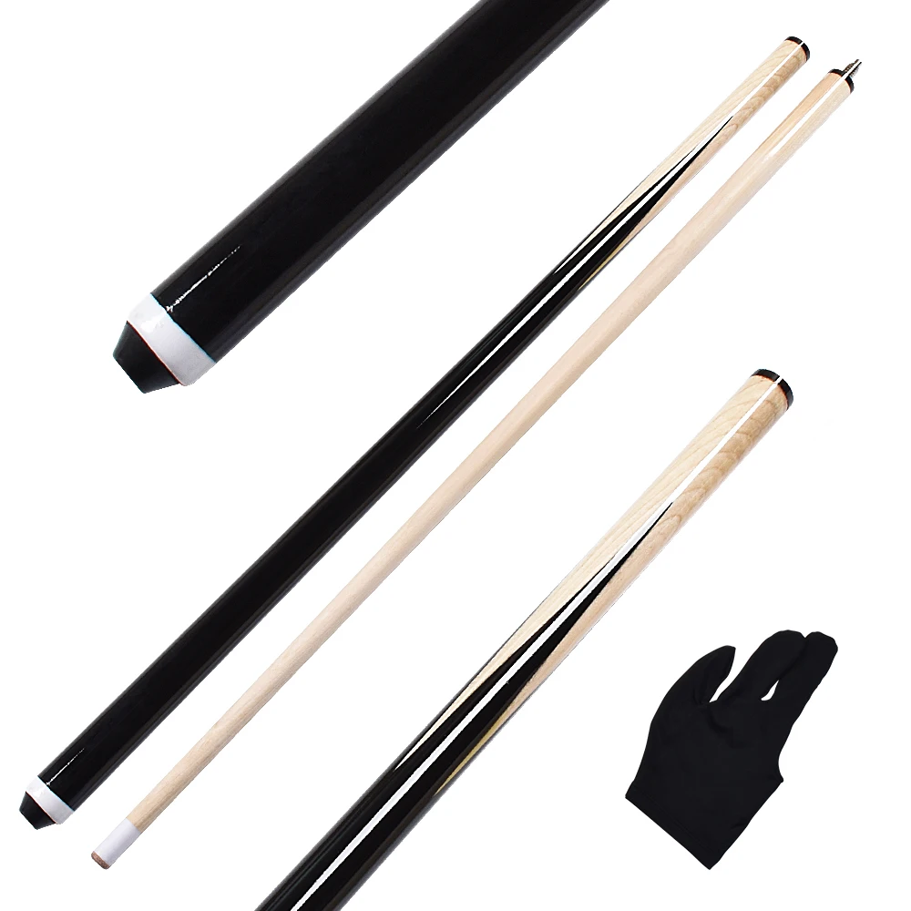 

Billiard Stick Club Pool Cue 57 Inch 13mm Tip Natural Oakwood with Radial Joint Black Color Butt For Nine-Ball & Free Glove