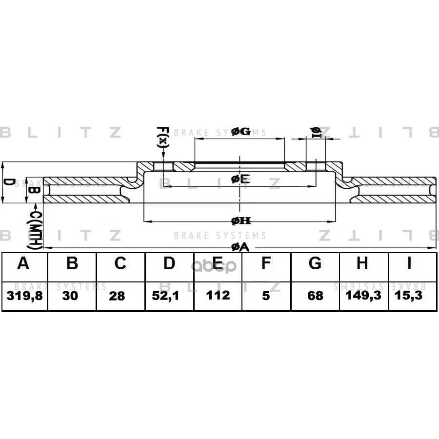 Диск Тормозной Audi A4/A5/A6/A7/Q5 07- Blitz арт. BS0329