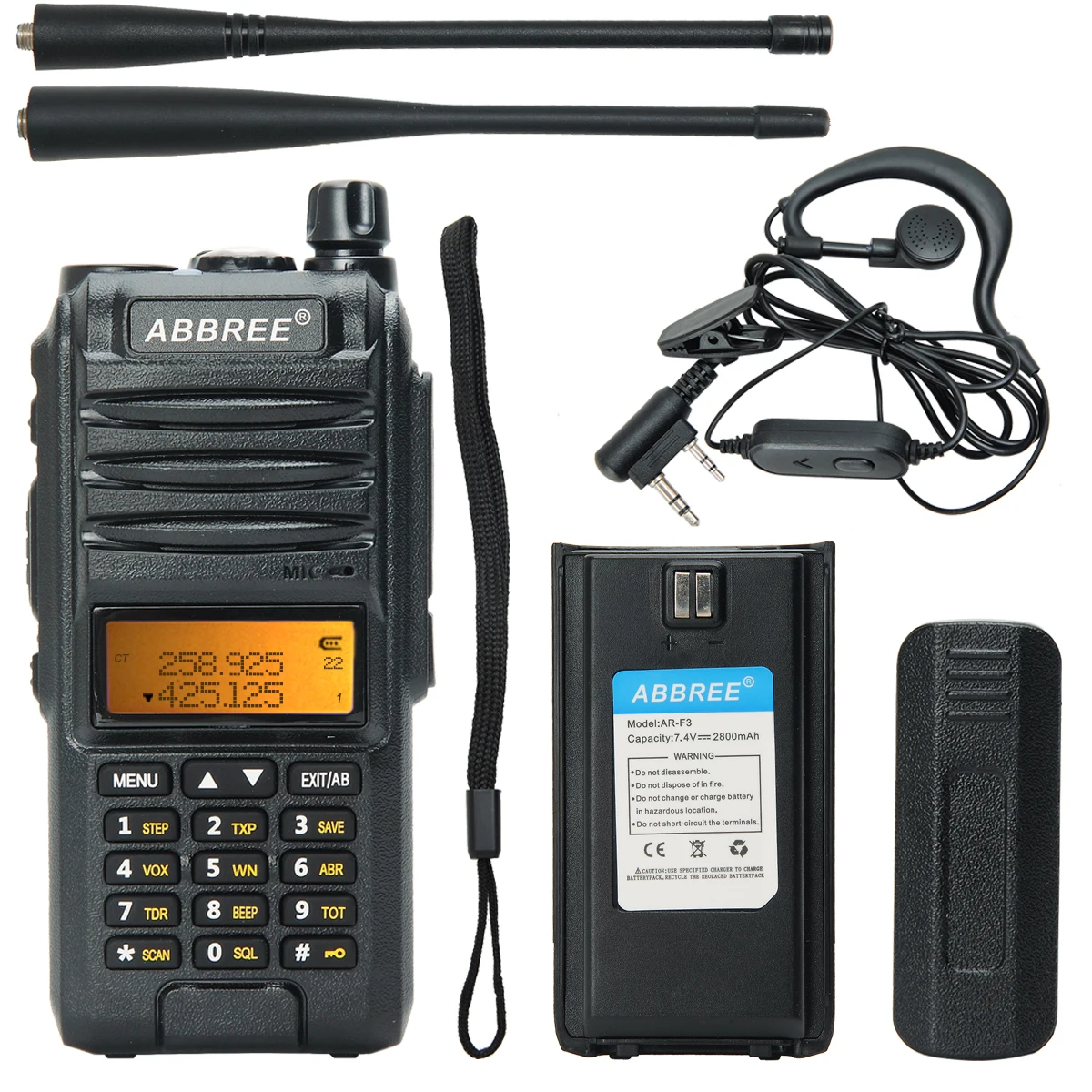 Abbree AR-F3 трехдиапазонный 8 Вт рация uhf vhf 220-260 МГц ветчина длинный диапазон ручной двухсторонний cb радио добавить тактическую антенну