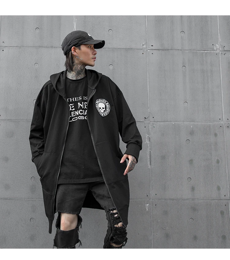2019ss мужские хлопковые длинные толстовки, свитшоты Owen Ro Gothic High Street толстовка с капюшоном в стиле хип-хоп панк Ro Man Роскошная брендовая одежда черного цвета