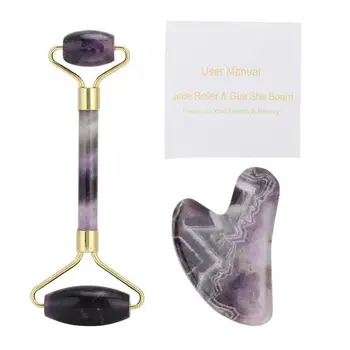 

Massager Double Head Face Massage Roller Anti-Wrinkle Pain Relief Body Scraping Board Purple Massageador