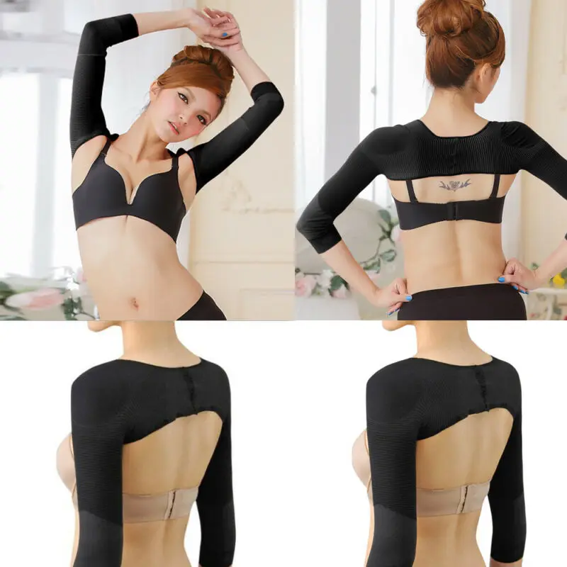 Women's Push up Shapewear Arm Slimming Shaper Long Sleeve Crop Top Body Shapers