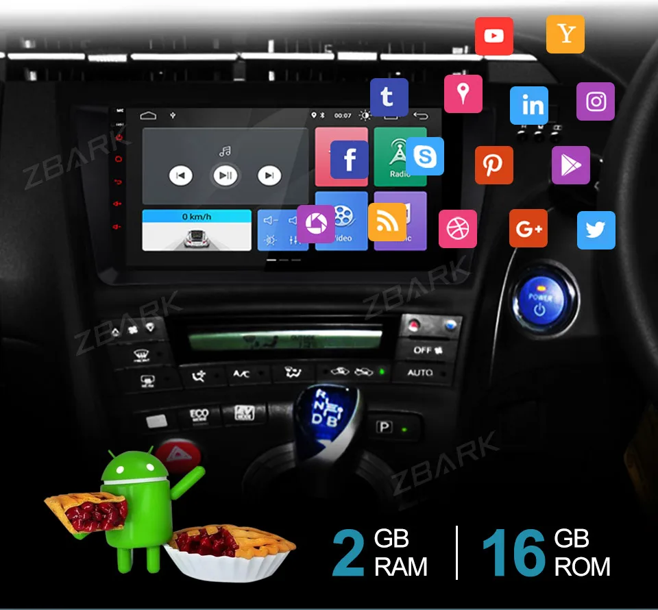9 дюймов 2 Din Android 9,0 gps Bluetooth навигация правый руль автомобиля Радио стерео плеер для TOYOTA Prius 2009-2013 YHPRSYZMA2
