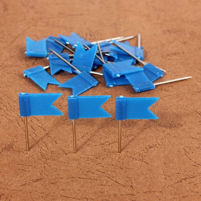200 булавки в форме флага для карты, пробковая доска объявлений, чертежные булавки, нажимная булавка, синий и красный