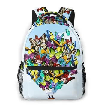 

Hot Air Balloon With Butterfly Casual Daypack Travel School Bag with Pockets for Women College