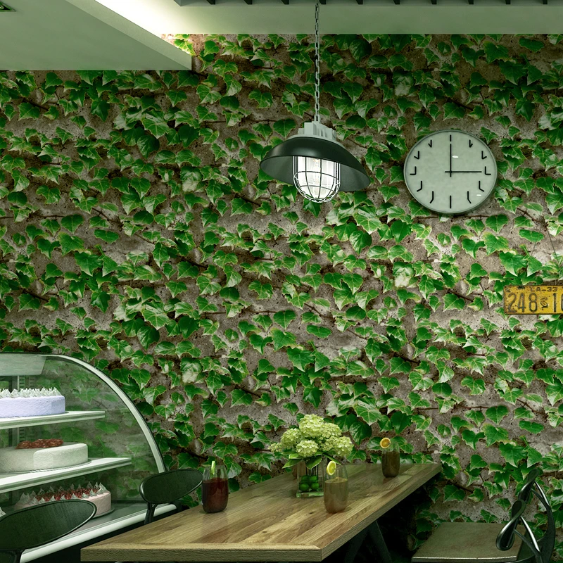 Papers Boston Vvy Wall Vintage Home Decor Green Leaves Dining Room Wallpapers Roll Waterproof Pvc Vinilos Pared Rejilla Pared