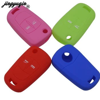 

jingyuqin 30pcs Silicone 2 buttons Car Key Case Cover for opel Vauxhall Corsa D Astra Vectra Zafira Signum Silicone Cover