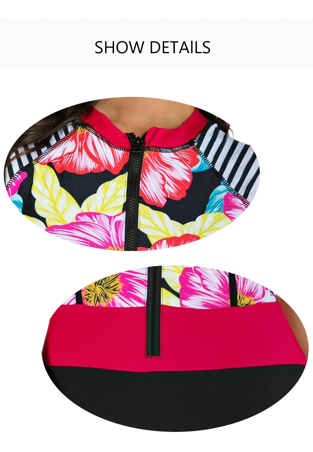 Colorful Flower Printing Swimsuit Women Rashguard High Resilience One-piece Zipper Swimming Suit Sleeveless Rash Guard
