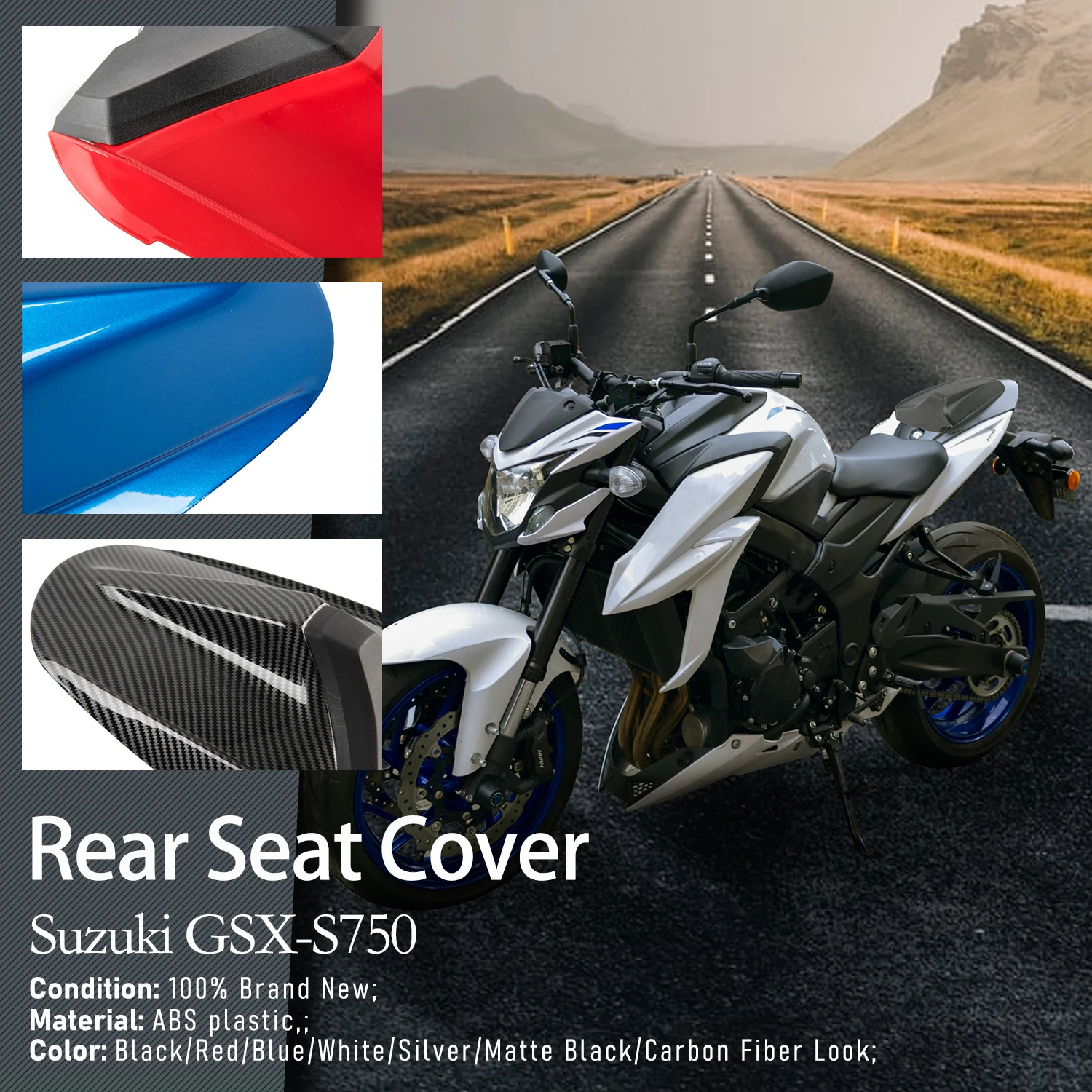 Rear Seat Cover Cowl Passenger Pillion Fairing For Suzuki GSXS750 GSX-S750 2017-2023 2019 2020 2021 GSX-S GSXS 750 750Z ABS 2022