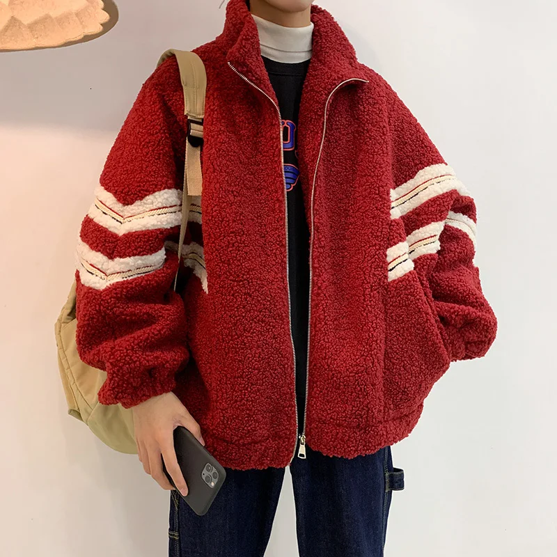

258 Winter Men's Short Style Thickening Lamb Loose Keep Warm Bat Sleeve Cotton-padded Clothes Coat Parkas Snow Jackets M-2XL
