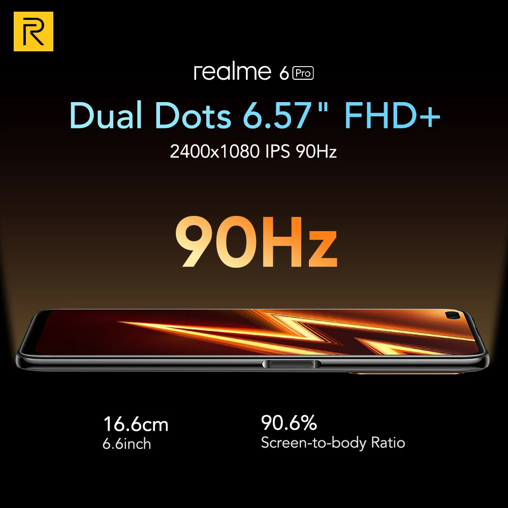 Realme 6 Pro смартфон inch 8 Гб Оперативная память 128 Встроенная Snapdragon 720G телефон 4200 мА/ч