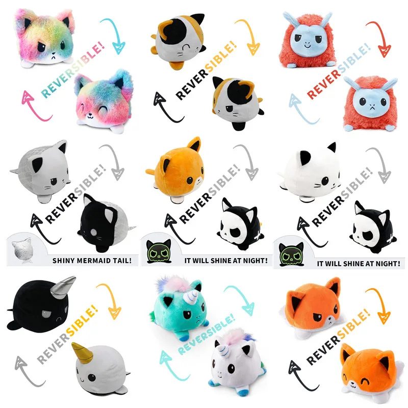 Реверсивный кота одежда для девочек с принтом детские мягкие подарок Plushie