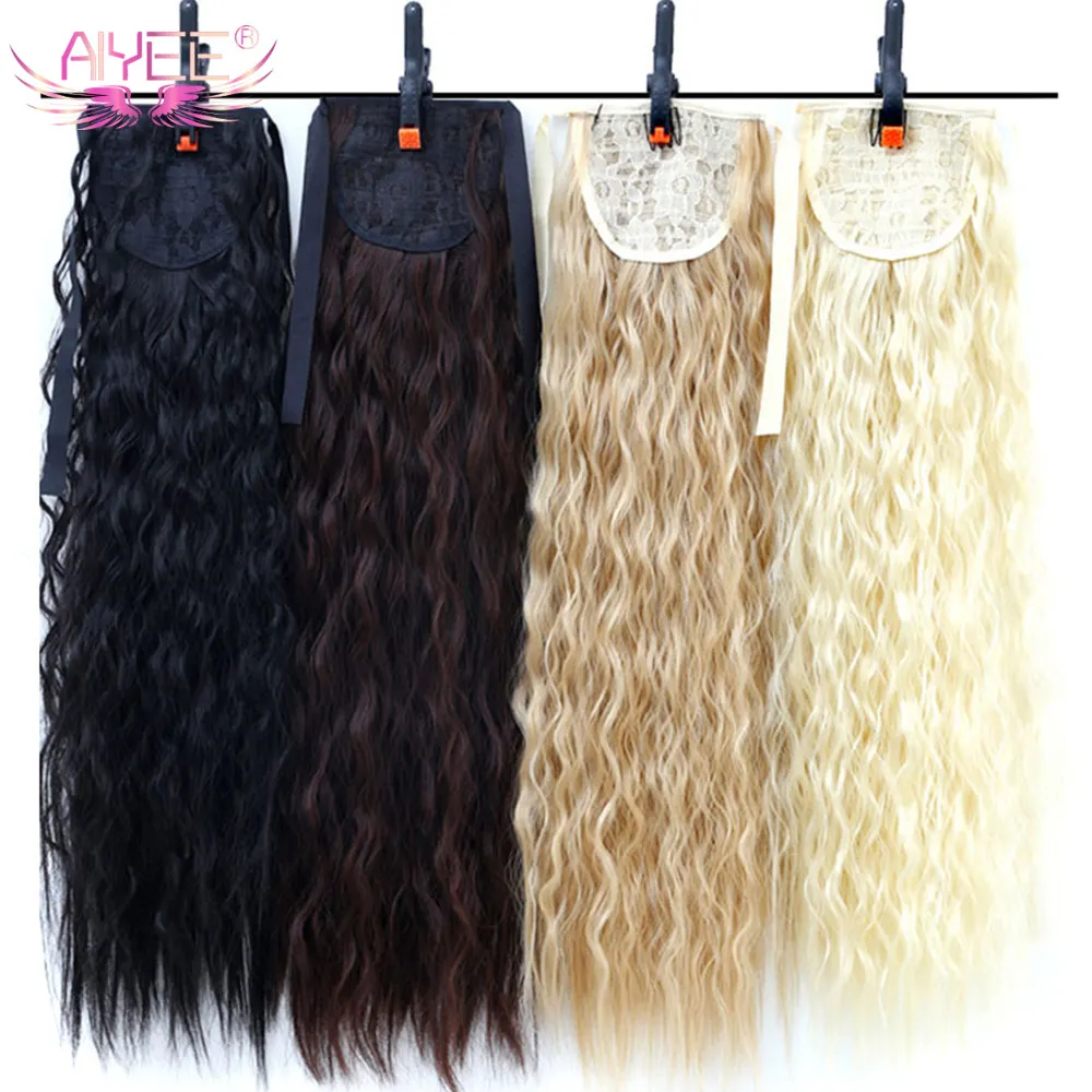 

AIYEE18"22"Kinky Straight Synthetic Ponytail Extensions Clip-in Pony Tail Natural Hair Extension Heat Resistant Hair