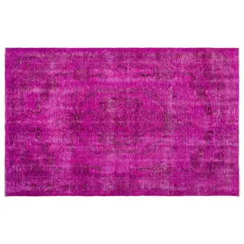 

Handmade Fuchsia Vintage Overdyed Turkish Area Rug 182x281 Cm-5'12''X9'3''