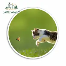 EARLFAMILY 13cm x 13cm Funny Car Stickers Cute Kitten RV VAN 3D DIY Fine Decal Vinyl JDM Bumper Trunk Truck Graphics Accessories