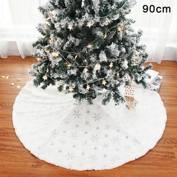 

Round Christmas tree skirt Circular Bead Embroidered Decoration Holiday