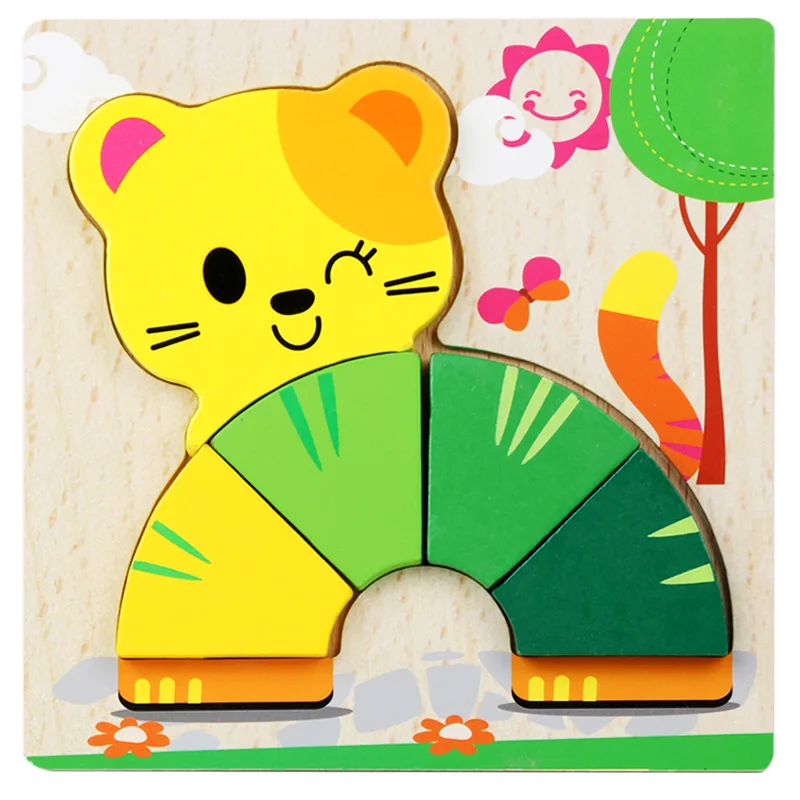 Puzzle Wooden Toys Building For Baby Early Educational (21)