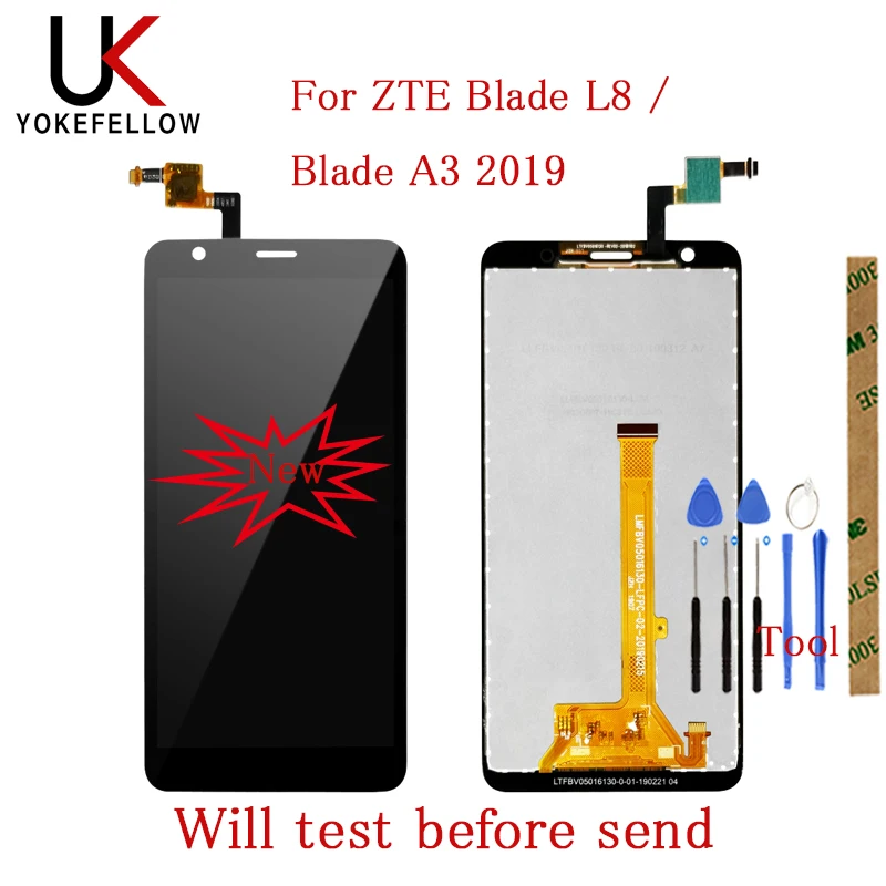 

5.0'' Black New For ZTE Blade L8 / Blade A3 2019 Full LCD DIsplay + Touch Screen Digitizer Assembly 100% Tested